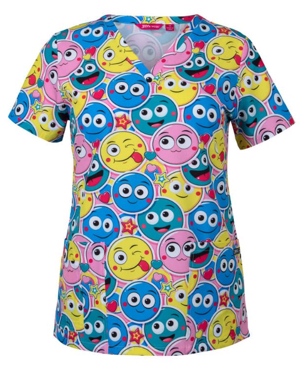 Picture of JB's Ladies Scrub Top Printed
