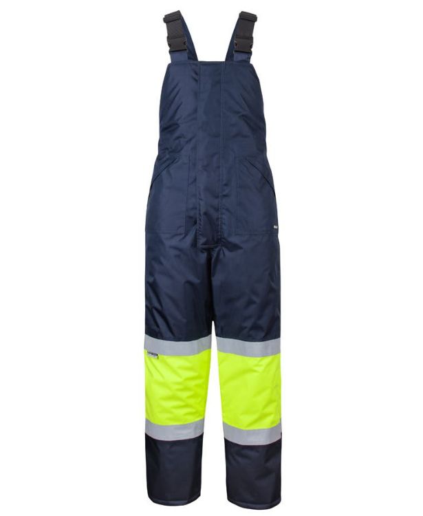 Picture of JB's Freezer Bib & Brace With Tape Navy/Lime