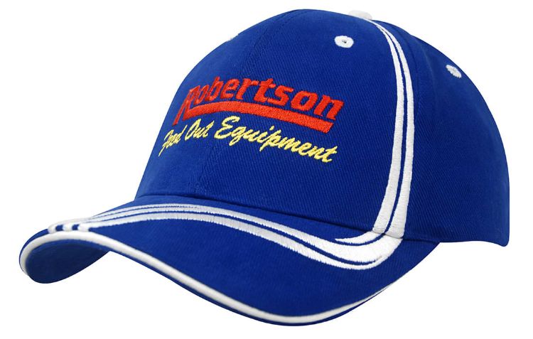 Picture of Brushed Heavy Cotton with Waving Stripes on Crown & Peak