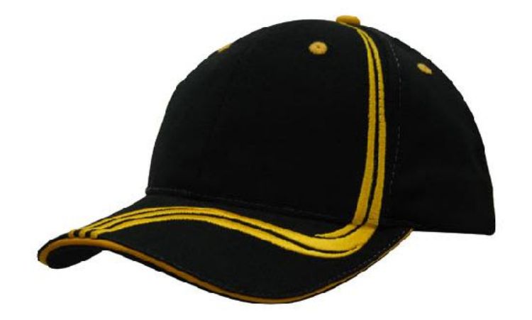 Picture of Brushed Heavy Cotton with Waving Stripes on Crown & Peak