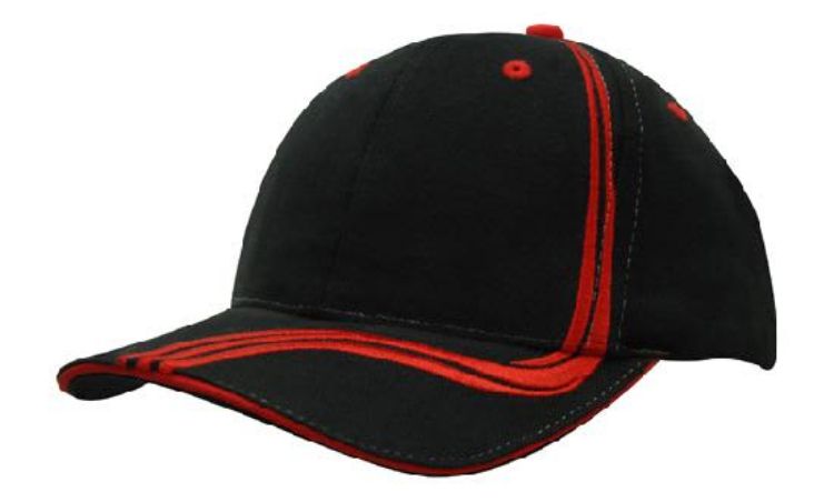 Picture of Brushed Heavy Cotton with Waving Stripes on Crown & Peak