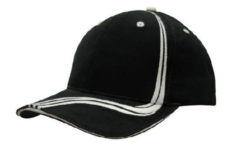 Picture of Brushed Heavy Cotton with Waving Stripes on Crown & Peak