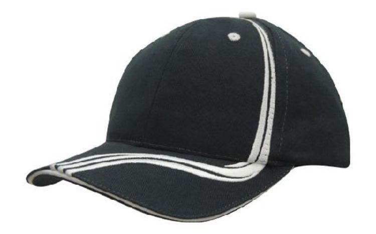 Picture of Brushed Heavy Cotton with Waving Stripes on Crown & Peak