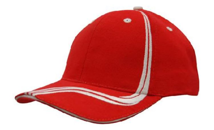Picture of Brushed Heavy Cotton with Waving Stripes on Crown & Peak