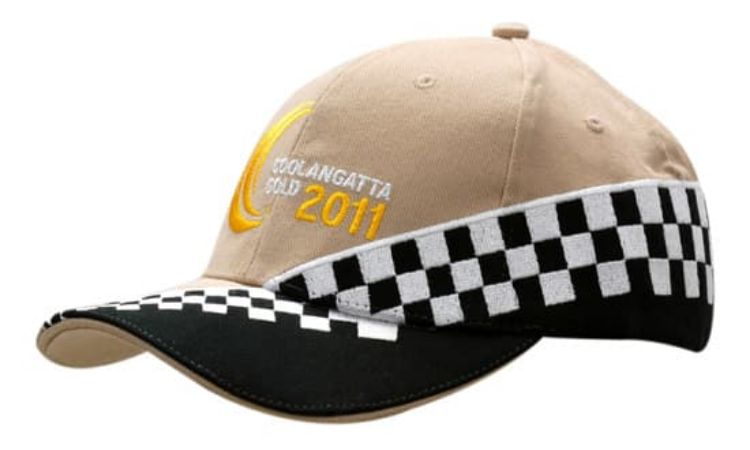 Picture of Brushed Heavy Cotton with Sandwich Trim & Check Embroidery on Crown & Peak