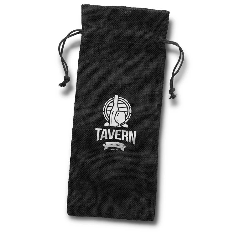 Picture of Jute Wine Drawstring Bag