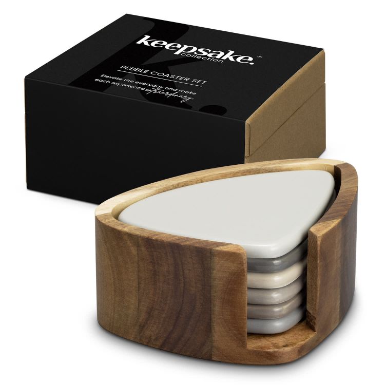 Picture of Keepsake Pebble Coaster Set