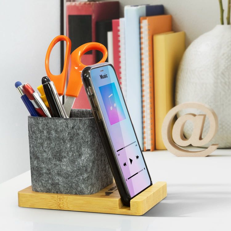 Picture of NATURA Bamboo Phone Stand Desk Caddy