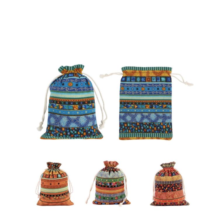 Picture of Linen Burlap Drawstring Bags