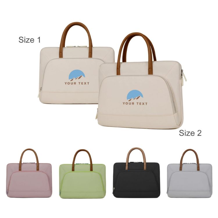 Picture of PU Handle Laptop Bag with Zippered Outer Pocket