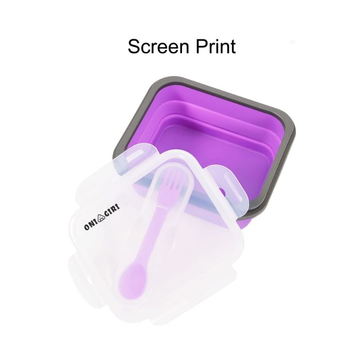 Picture of Silicone Food Storage Container with Fork Spoon