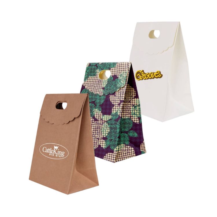 Picture of Die cut Handle Bag with Flap(150x220x100mm+80mm flap)