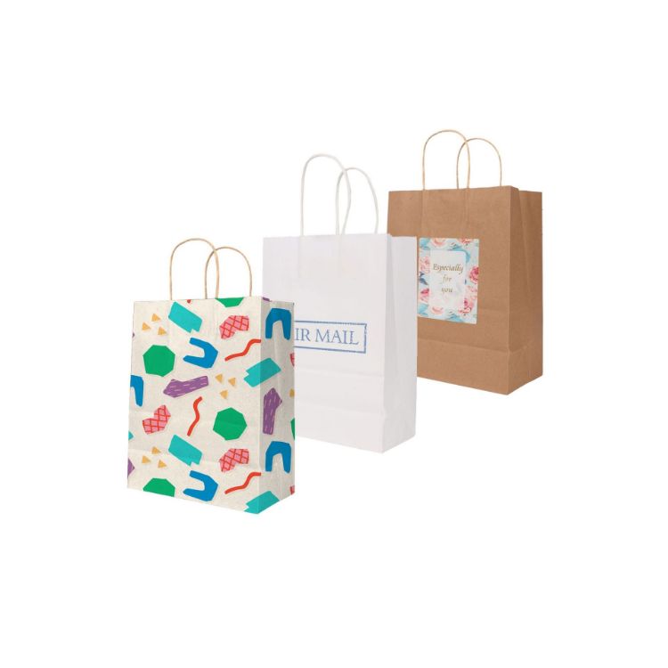 Picture of Twisted Handle Kraft Paper Bag (220x160x80mm)