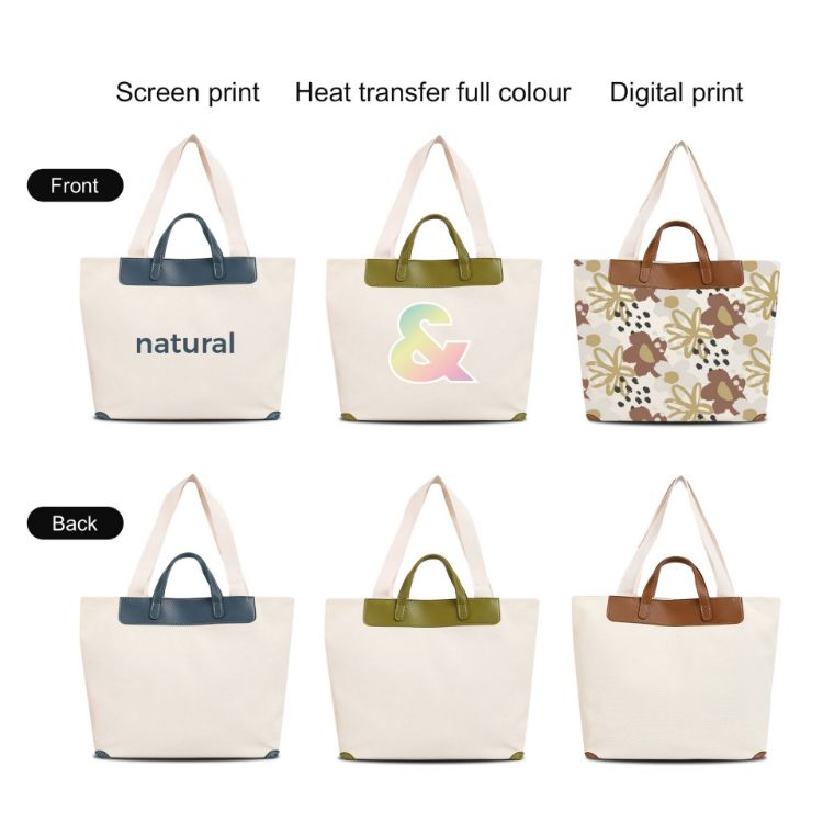 Picture of Canvas Bag With Leather Handle