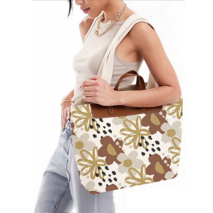 Picture of Canvas Bag With Leather Handle