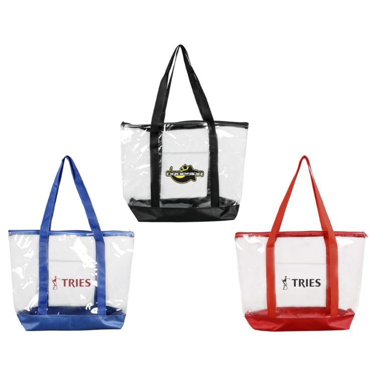 Picture of Large Clear Zippered Tote Bag