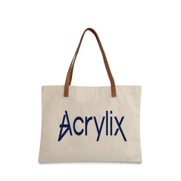 Picture of Leather Straps Canvas Bag