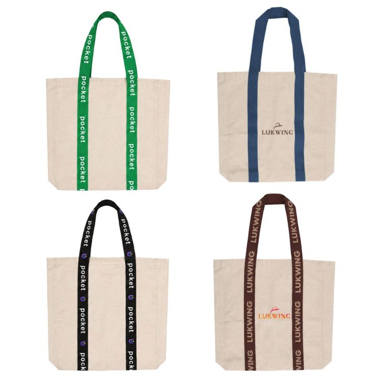 Picture of Custom Woven Handle Tote Bag