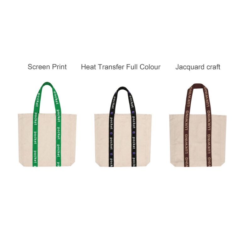 Picture of Custom Woven Handle Tote Bag