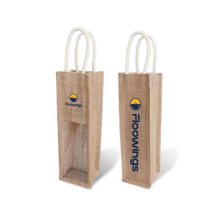 Picture of Jute Wine Carrier with Window