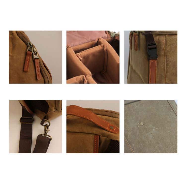 Picture of Waxed Canvas Camera Sling Bag
