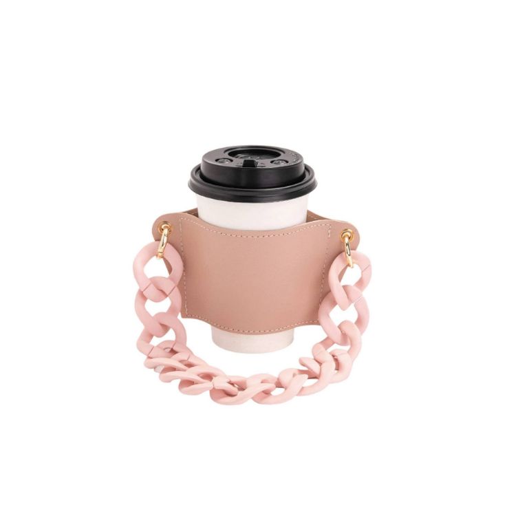 Picture of Leather Water Bottle Holder With Acrylic Strap