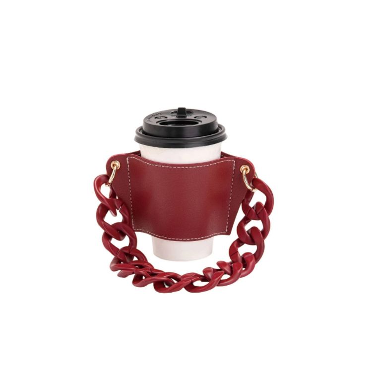 Picture of Leather Water Bottle Holder With Acrylic Strap