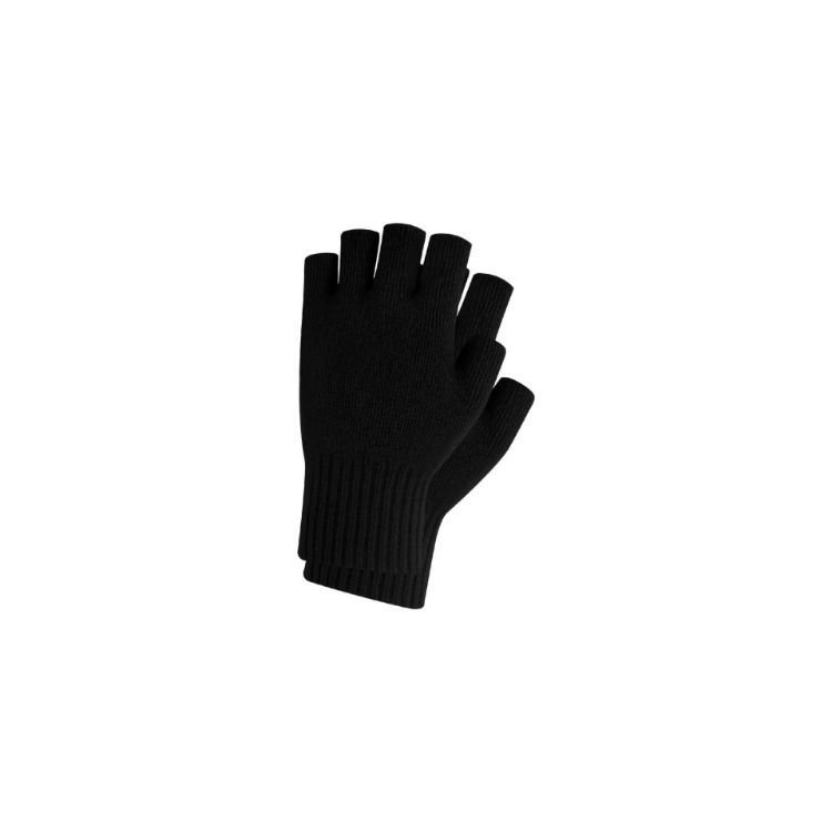 Picture of Kids Plain Knitted Fingerless Gloves with Woven Label