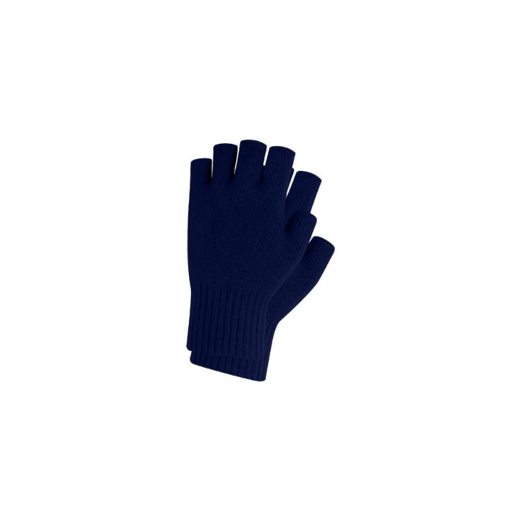 Picture of Kids Plain Knitted Fingerless Gloves with Woven Label