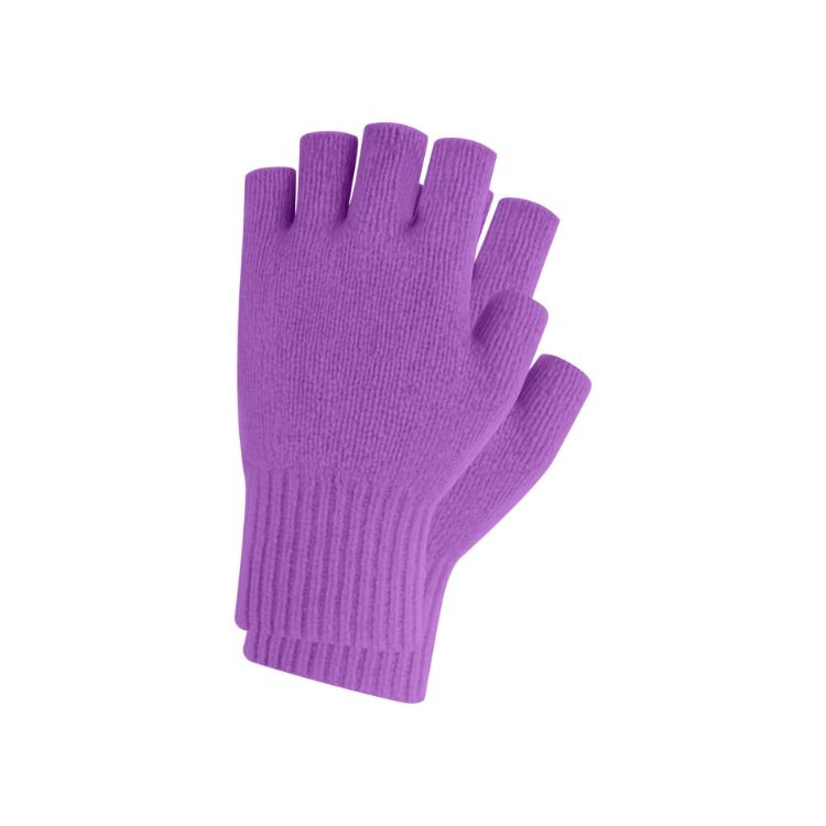 Picture of Adults Plain Knitted Fingerless Gloves with Woven Label
