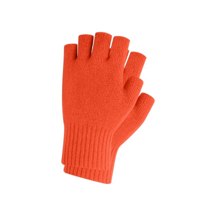 Picture of Adults Plain Knitted Fingerless Gloves with Woven Label