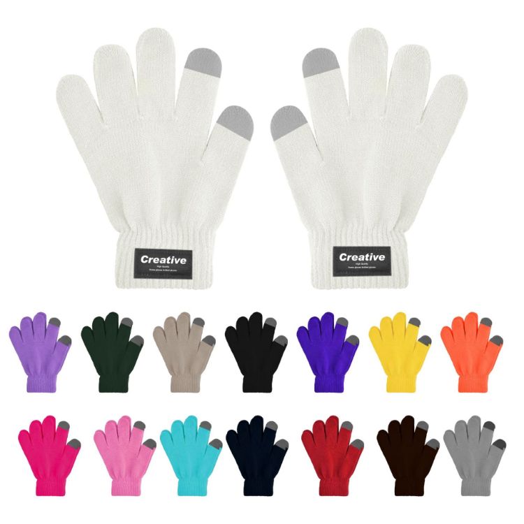 Picture of Adults Plain Knitted Gloves with Woven Label