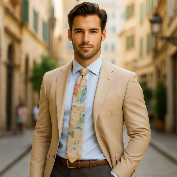 Picture of 8cm Wide 100% Polyester Printed Tie