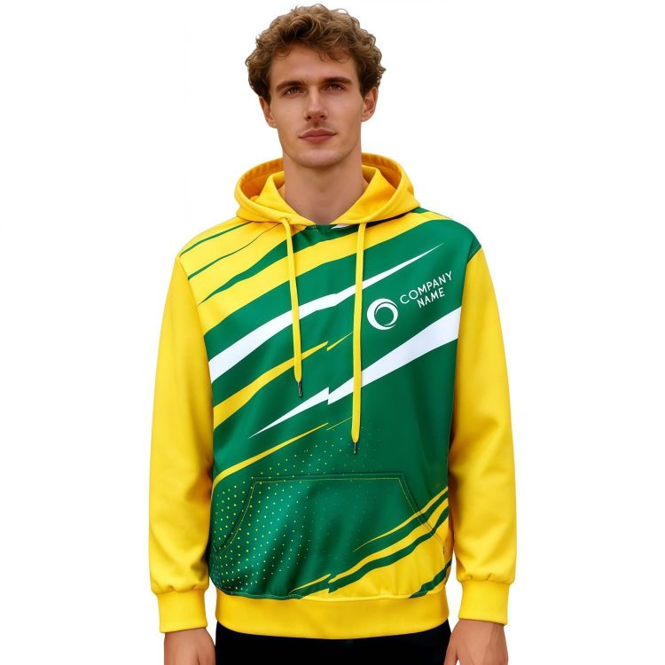 Picture of Unisex Adults Polyester Spandex Sublimated Hoodie With Pocket