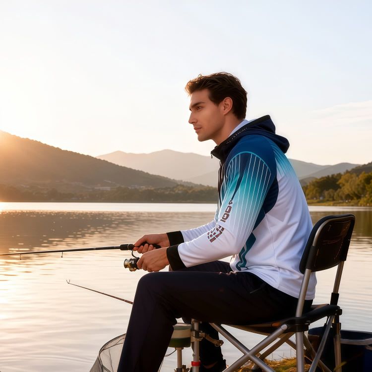 Picture of Men's 100% Polyester Sublimated Fishing Hooded Jacket