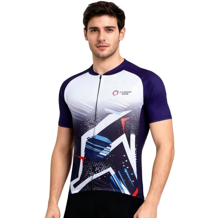 Picture of Unisex Sublimated Stand Collar  Raglan Short Sleeves Cycling Jersey
