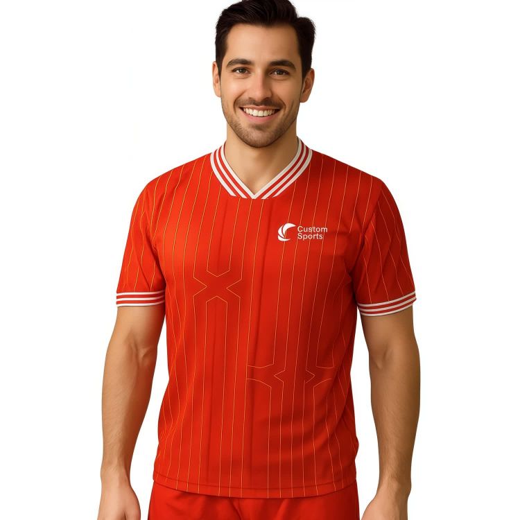 Picture of 100% Polyester Sublimated Breathable V-Neck Raglan T-shirt