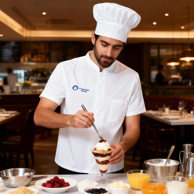 Picture of Classic Short Sleeves Single Breasted Chef Jacket