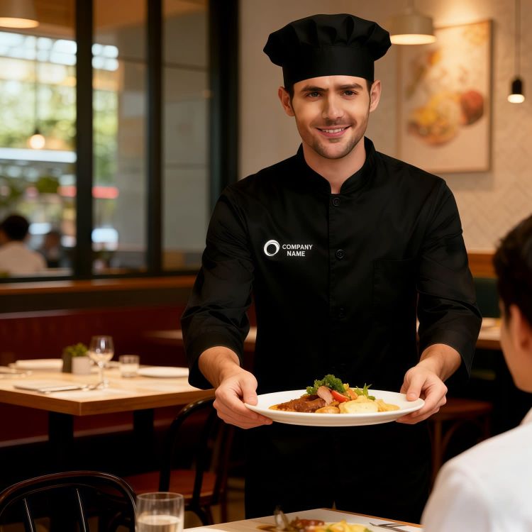 Picture of Classic 3/4 Sleeves Single Breasted Chef Jacket