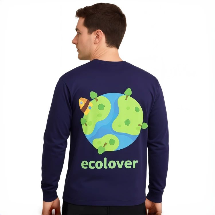 Picture of Unisex Adults RPET Micro Mesh Sublimated V-Neck Long Sleeves Shirt