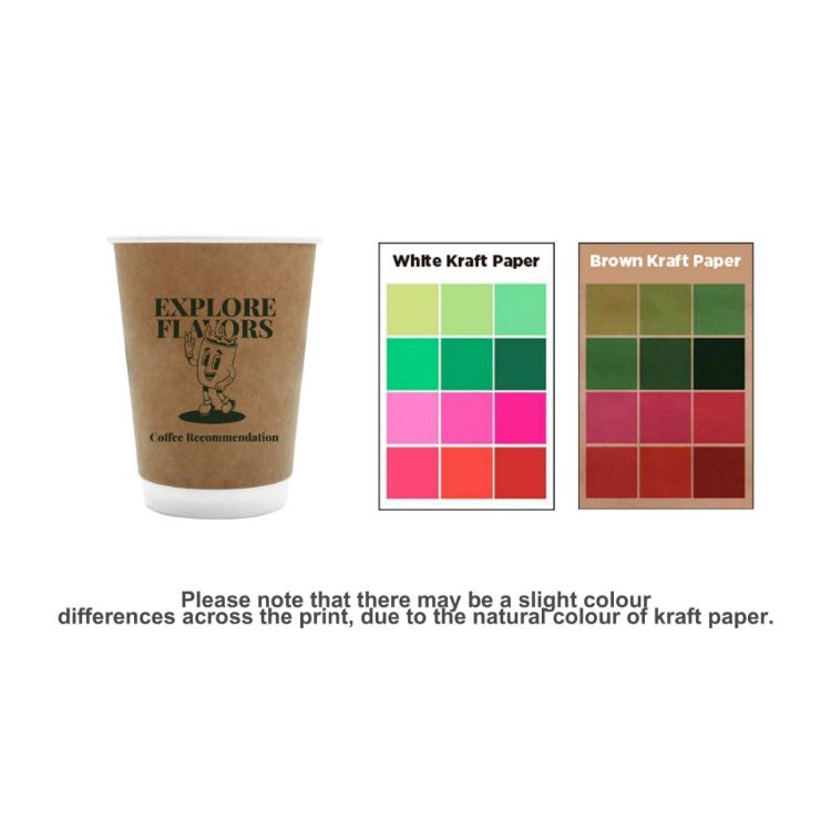 Picture of PLA Double Wall Compostable Kraft Paper Cups