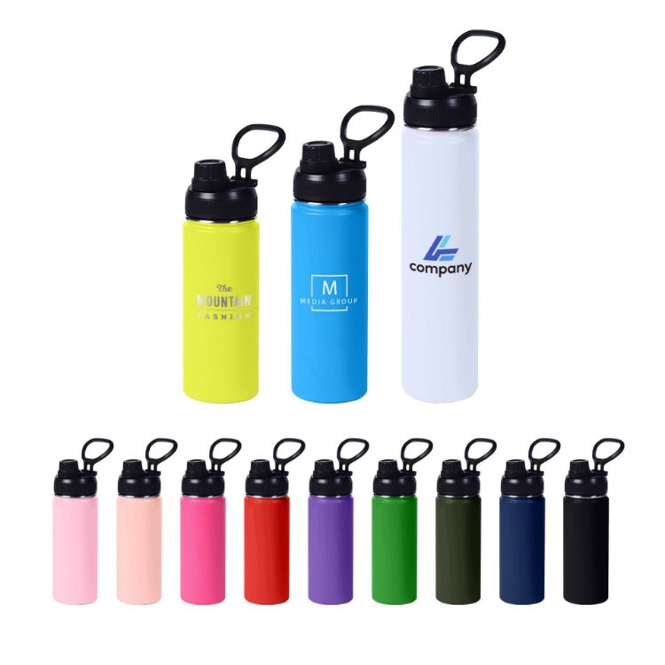 Picture of 450ML/580ML/800ML Stainless Steel Double Wall Vacuum Drink Bottle with Carry Handle