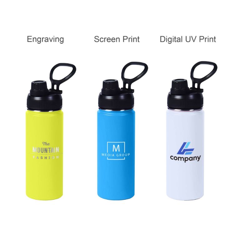 Picture of 450ML/580ML/800ML Stainless Steel Double Wall Vacuum Drink Bottle with Carry Handle