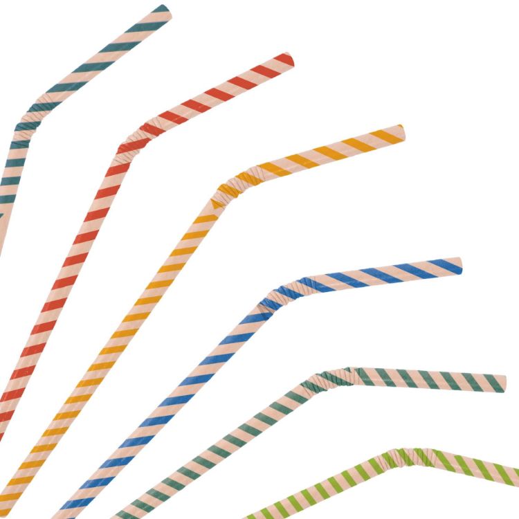Picture of Custom Disposable 3-ply Bendable Drinking Paper Straw