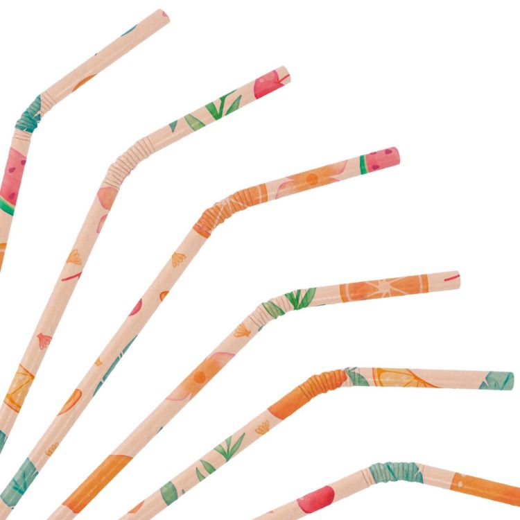 Picture of Custom Disposable 3-ply Bendable Drinking Paper Straw
