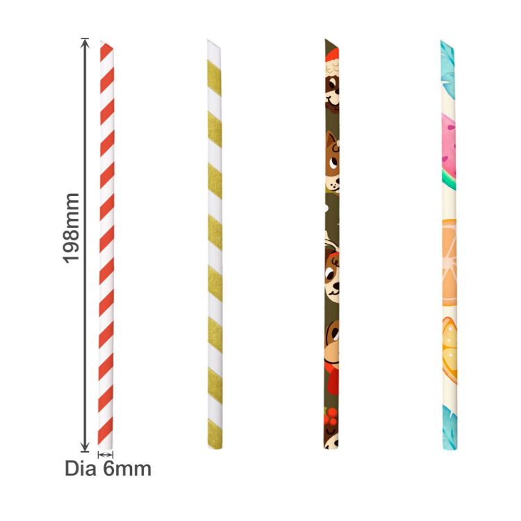Picture of Custom Disposable 4-Ply Straight Angled Paper Straws