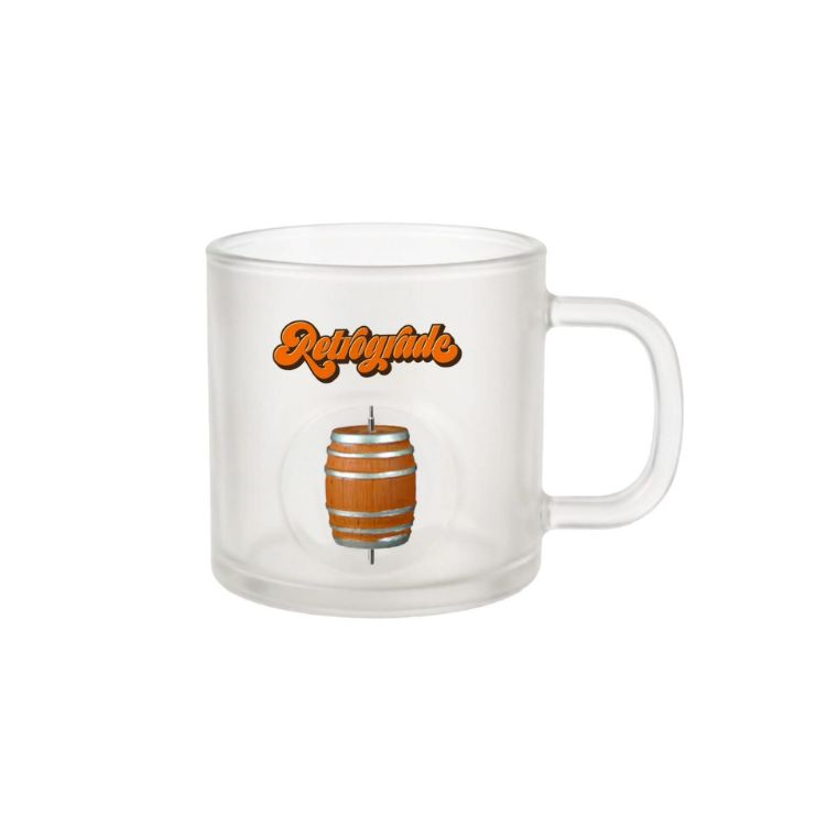 Picture of Frosted Glass Mug with Custom Spinner Toy