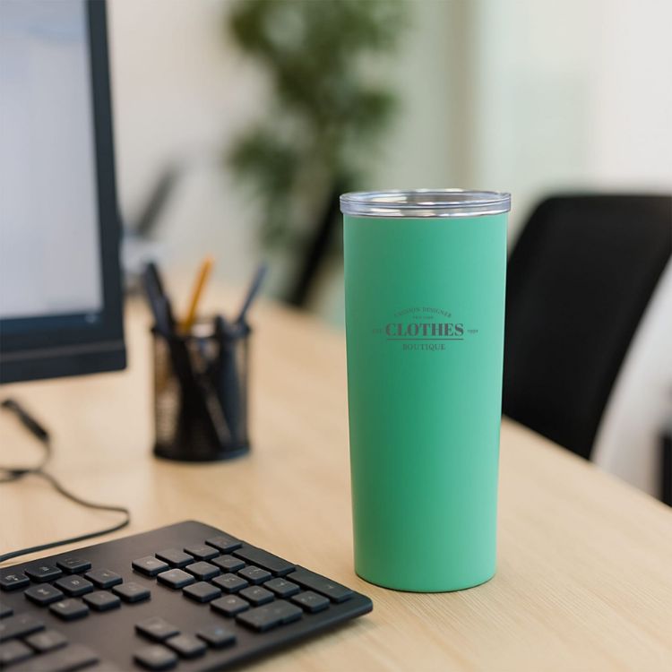 Picture of 580ML U-shaped Double Wall Stainless Steel Cup with Lid