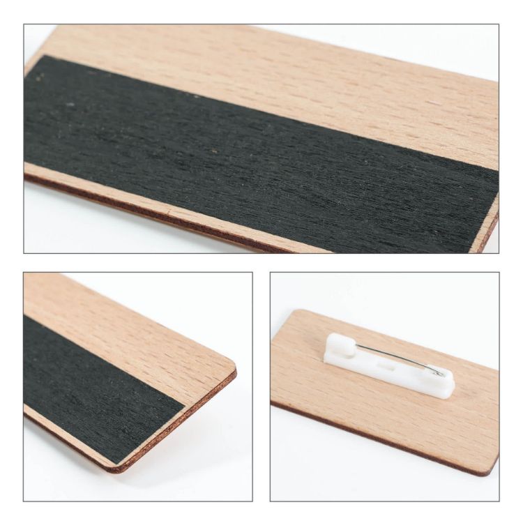 Picture of Erasable Wooden Chalkboard Name Badge