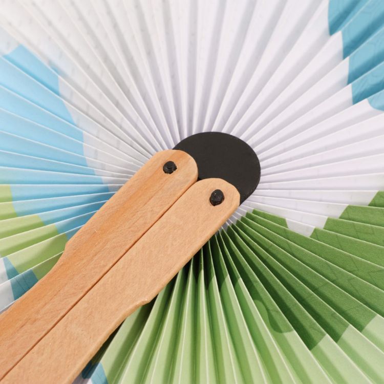 Picture of Heart Shape Wooden Paper Fan